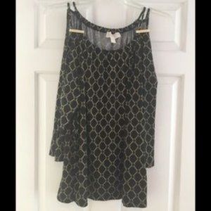 Michael Kors Black Chain Link Cold Shoulder Top